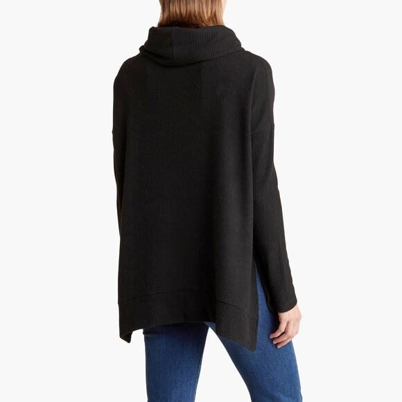 SWEET ROMEO Longsleeve Cowl Neck Tunic Top Sweater (Black | Size XS) - Picture 2 of 7